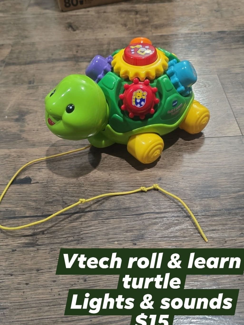 VTech Green Roll & Learn Turtle Interactive Pull Toy